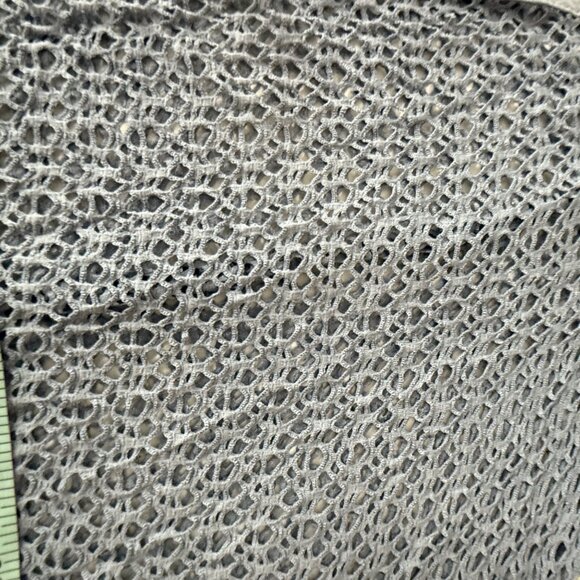 Light Blue Open Knit Cardigan Duster Made In Italy 100% Cotton Womens One Size - Picture 8 of 9